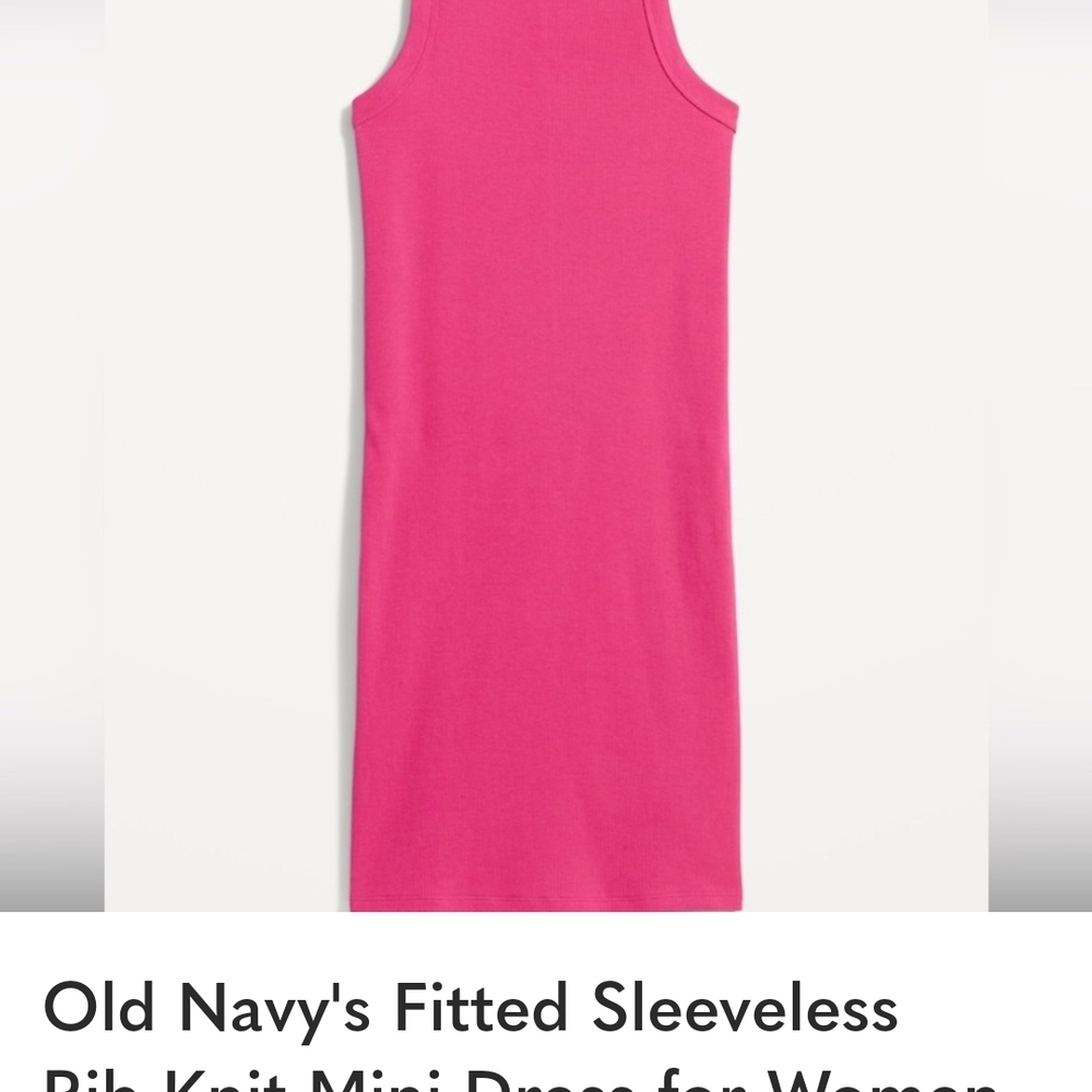 Old Navy Pink Sleeveless Rib Knit Mini Dress